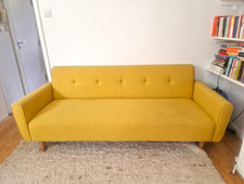 M&S Mustard Yellow Sofa Bed Midcentury Style