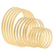 15Pcs 4/6/8 Inch Wooden Bamboo Floral Hoop Rings for DIY Crafts