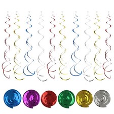 72Pcs Colorful Hanging Swirl Decorations, Ceiling Foil SwirlParty Streamer,for h