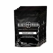 Long Term 5 Food Pouches Emergency Survival 25 yr Shelf life Travelers Stew