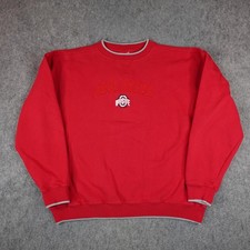 Vintage Ohio State Buckeyes Sweatshirt Mens XXL Red Gray Pullover Sweater 90s