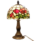 Tiffany Style Stained Glass Table Lamp – Floral Mosaic Shade – Vintage Look