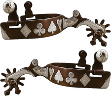Antiqued Western Spurs with Hand-Engraved German Silver and Jingle Bobs