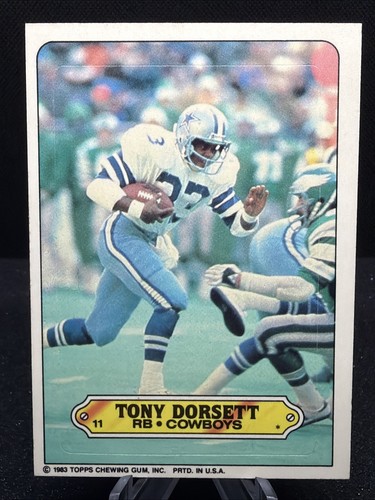 Tony Dorsett #11 1983 Topps Stickers Insert card