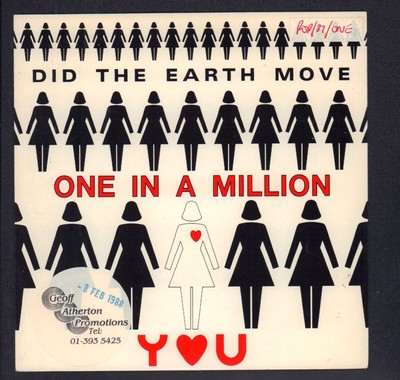 Did The Earth Move(7'' Vinyl P/S)One In A Million You-3 Bears-BE-Ex/NM