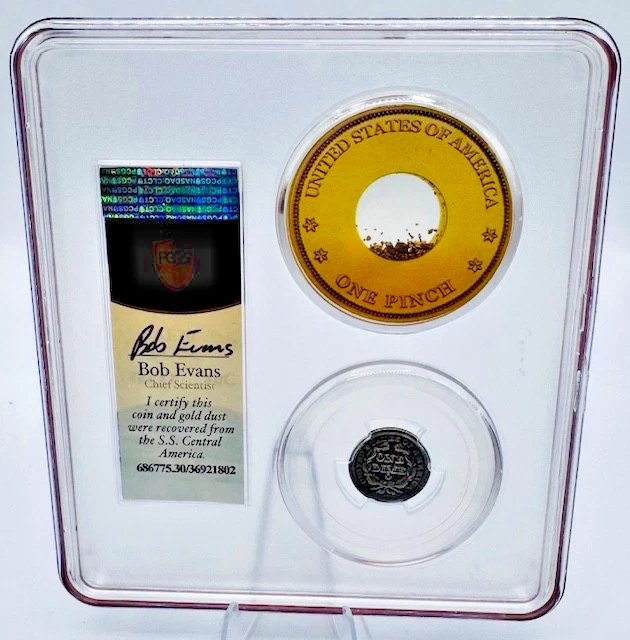 SS CENTRAL AMERICA SSCA RARE 1853-O 10C PCGS VF30 W/ GOLD PINCH 💥SHIPWRECK💥 - Image 2 of 4