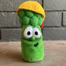 VeggieTales 7" Junior Asparagus Bean Plush Stuffed Toy 1998 Big Idea Tags