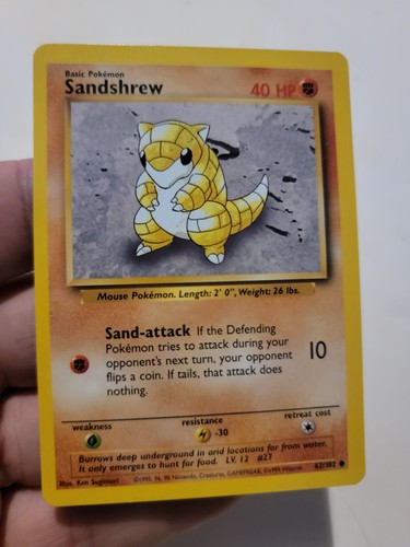 Pokemon TCG Card Vintage 1999 WOTC Game Freak Nintendo Wizards 90s Sandshrew