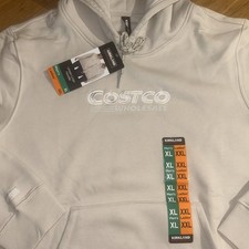 Costco Wholesale Unisex Logo Hoodie Men XL /Women XXL Ivory / Cream Hood NWT