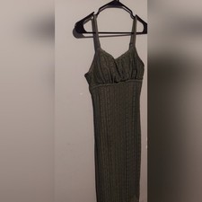 Y2K Fairy Grunge Milkmaid Midi Dress Green Lace Whimsigoth S Goblin Gremlin Boho