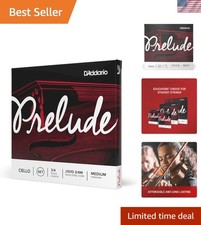 D'Addario 3/4 Scale Prelude Cello Strings - Solid Steel Core  Uncoated Finish