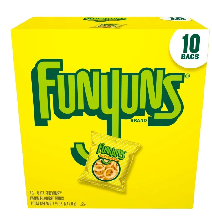 Funyuns Onion Ring Flavored Snack Chips, 10 Count Multipack Free Shipping