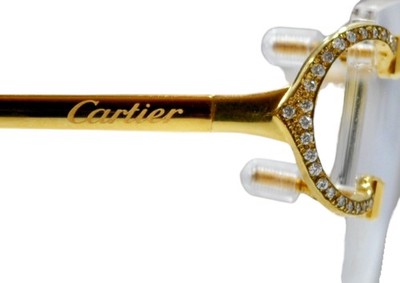 Piccadilly Rimless Cartier Sunglasses Brille Frame with Diamonds Big C Neu