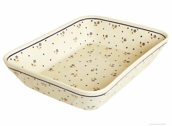 Original Bunzlauer Keramik Auflaufform / Backform 33,3X27,5X7,0 Cm Im Dekor 111-image