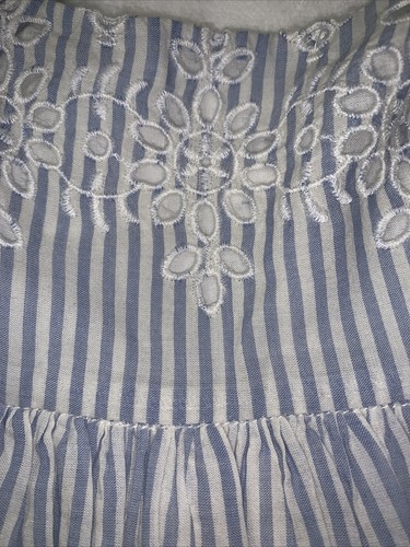 NWT Baby Gap Blue/White Stripe Gorgeous Eyelet Dress Girls Size 3-6 Full Skirt - Picture 7 of 12