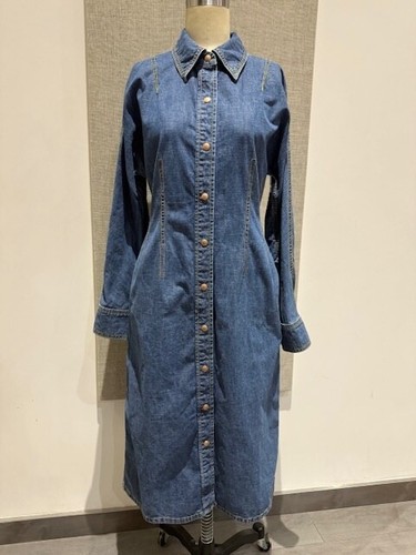 Authentic NEW $598 Tory Burch Denim Shirtdress Medium Wash Women’s Size 4