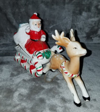 Vintage Santa, Sleigh Reindeer