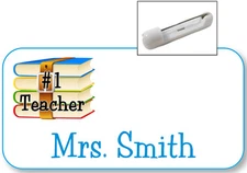 WHITE NAME BADGE TAG FAVORITE TEACHER GIFT CHRISTMAS PRESENT SAFETY PIN FASTENER