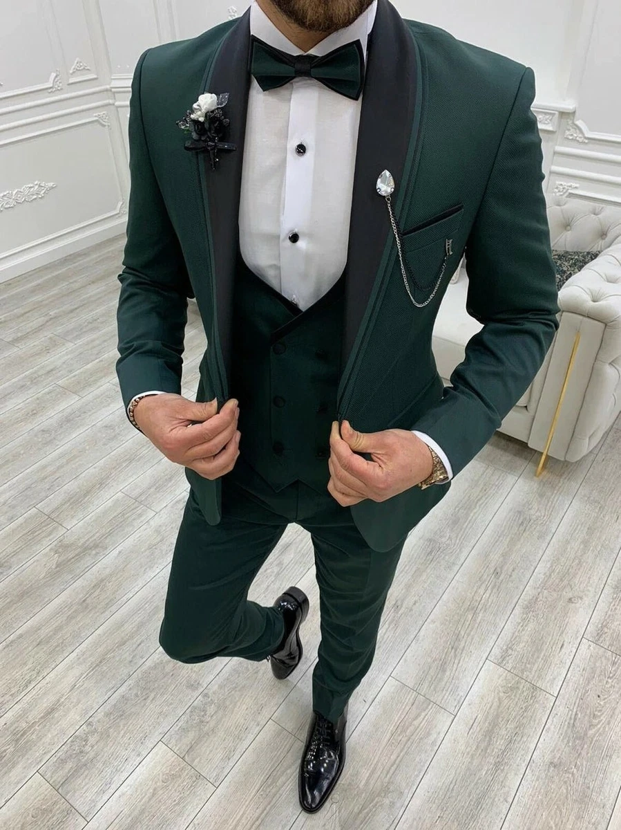 ABITO UOMO Elegante Abito Verde Uomo Abito Verde Uomo Costume Da Festa Uomo  Abito da Sposa Abito da Sposa Uomo Prom Suit Abito Per Uomo -  Italia