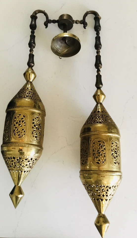 复古摩洛哥风格黄铜吊灯 * * 罕见 * — 第 3/4 张图片