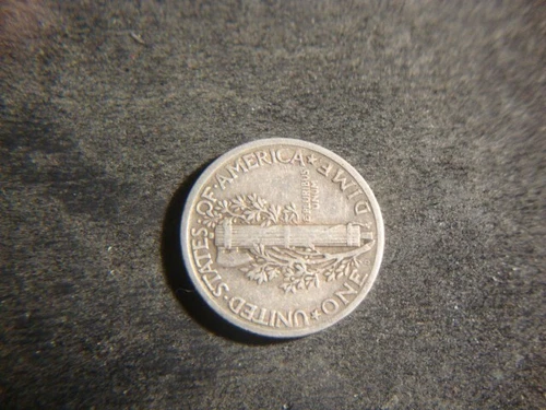 1925-D VF XF Mercury Dime Super Fasces Original Skin CAL