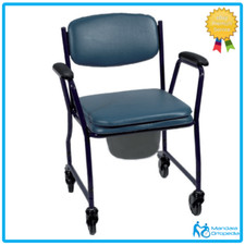 SEDIA COMODA CON DOPPIO SEDILE E RUOTE-WC-WC CON RUOTE-ANZIANI E DISABILI