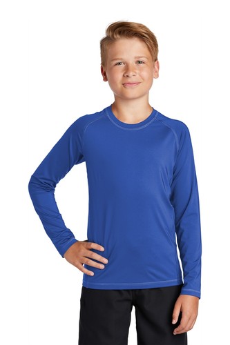 Sport-Tek YST470LS Youth Long Sleeve Moisture Wicking Rashguard Tee T-Shirt - Picture 6 of 7