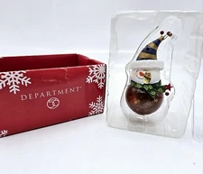 Dept 56 Snowman Head Waterglobe Ornament in Box 