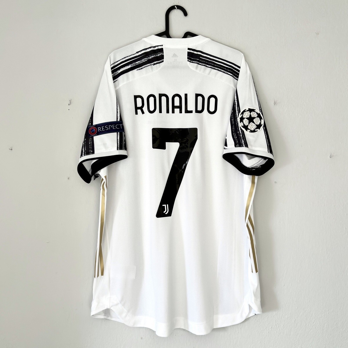 2020 2021 Juventus Ronaldo Adidas Authentic Issue Home Kit Soccer