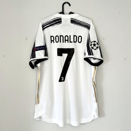 2020 2021 Juventus Ronaldo Adidas Authentic Issue Home Kit Soccer Jersey Shirt - Picture 7 of 7