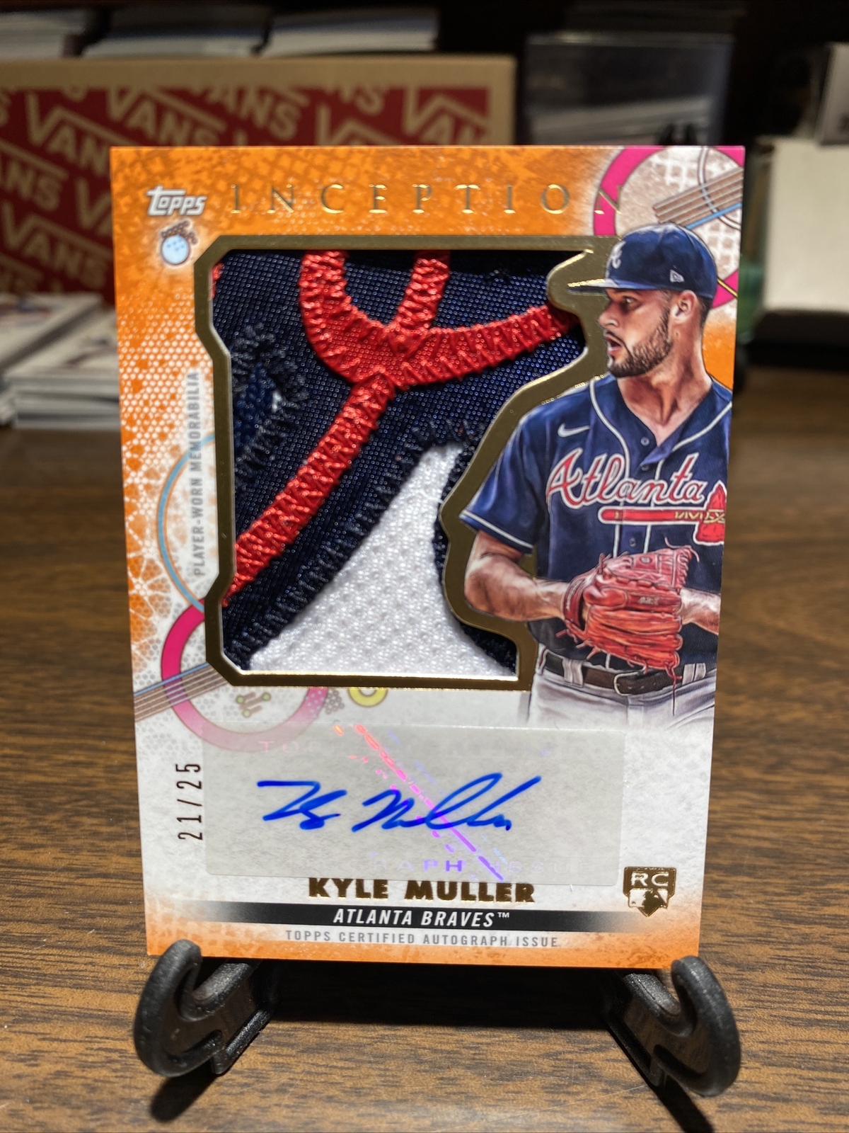 2022 TOPPS INCEPTION KYLE MULLER JUMBO AUTO PATCH ORANGE BRAVES RC /25