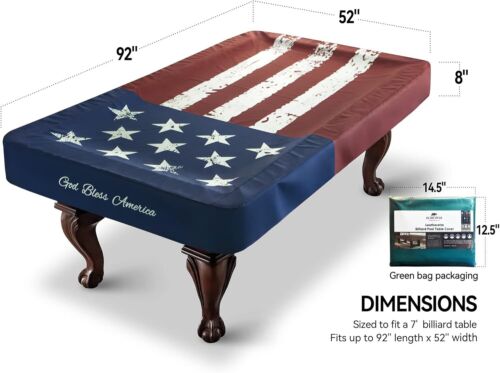Billardtisch Abdeckung, Wasserdicht Indoor/Outdoor Schwer Kunstleder Abdeckung 7/8/9ft - Bild 2 von 14