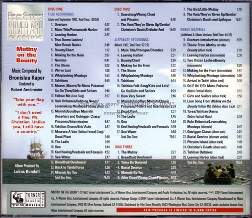 Bronislau Kaper "MUTINY ON THE BOUNTY" score FSM 3000-Ltd 3CD SEALED Sold Out - Picture 2 of 2