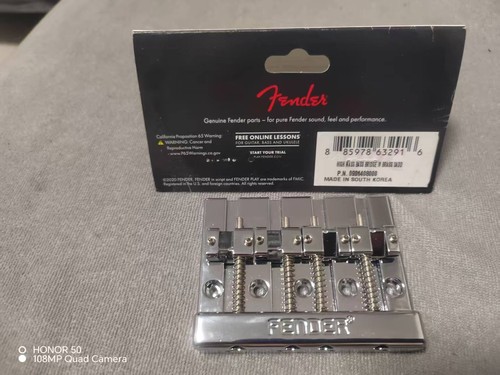 Fender CHROME HIMASS Blocco Logo Alta Massa Basso 4 Ponte - Foto 2 di 2