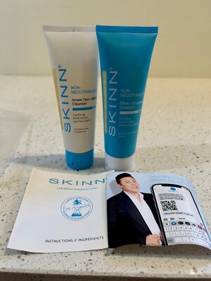SKINN Non Negotiable AM PM Olive + Enzyme & Green Tea + Mint 4 oz Cleanser - NEW