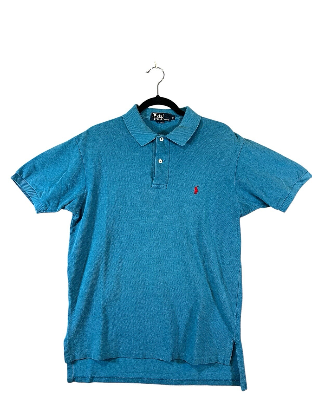 Polo Ralph Lauren Camicia Uomo Taglia M Blu Manica Corta 100% Cotone ROSSO Pony