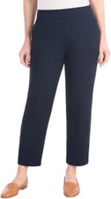 Hilary Radley Women's Crepe Pull-On Pant, Navy, XL