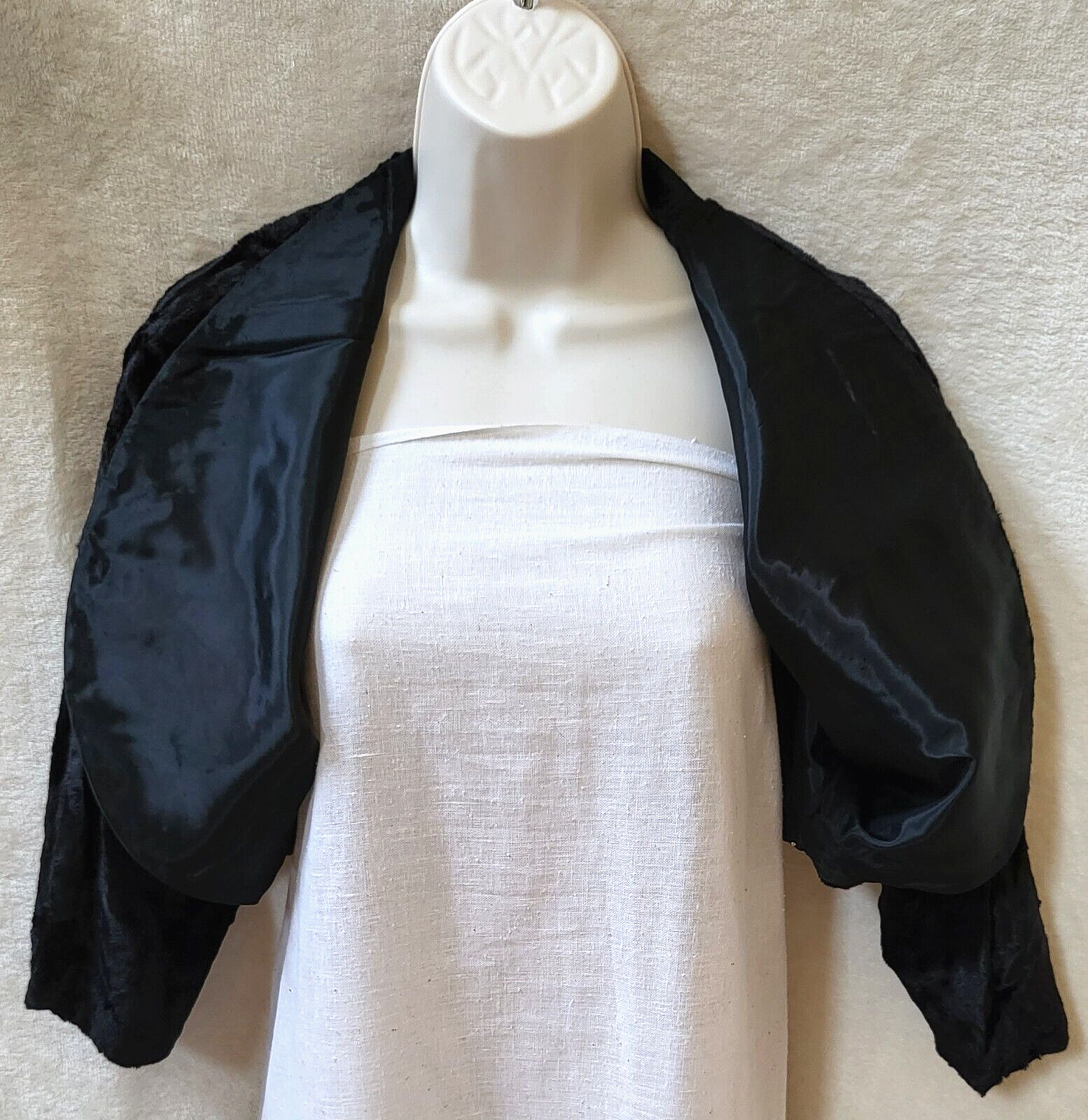 Giacca Bolero vintage anni '50 elegante serata formale nera finta pelle di pony foderata M L?