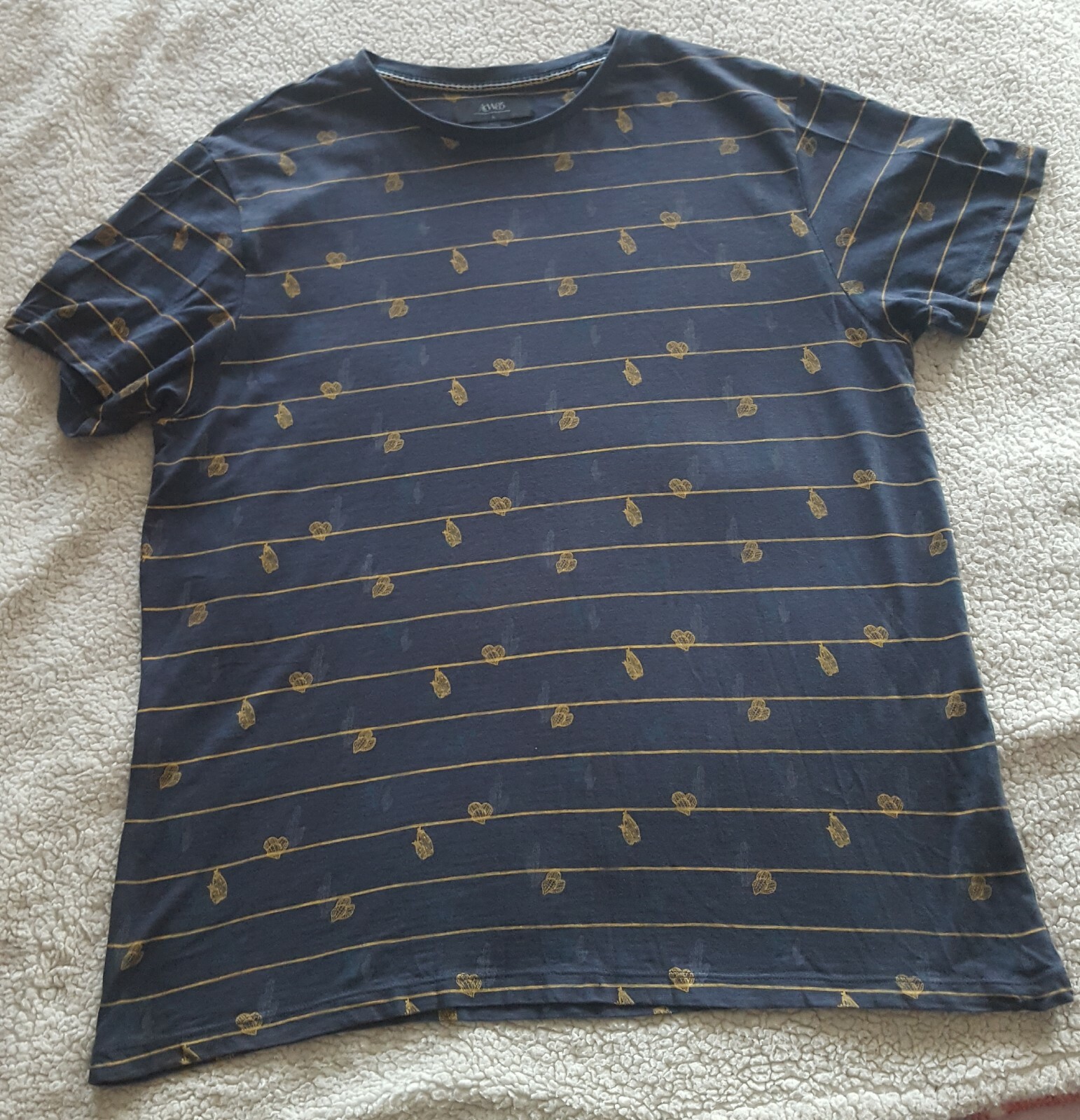 Matalan Men's T Shirt Large Grey Blue Short Sleeve eBay