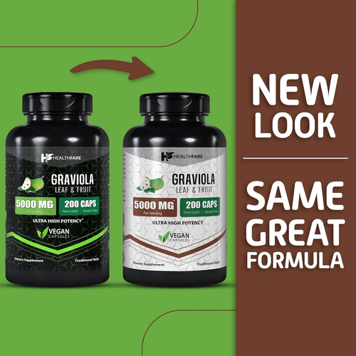 ✨ Graviola Capsules 5000Mg Leaf & Fruit Extract | 200 Capsules | High Potency | - Picture 3 of 5