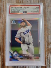 2018 Bowman Chrome Clayton Kershaw Refractor /499 PSA 10