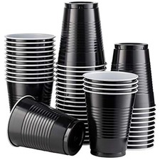 18 oz Black Cups Party Cups Heavy-Duty Plastic Cold Drinking Container BPA FREE