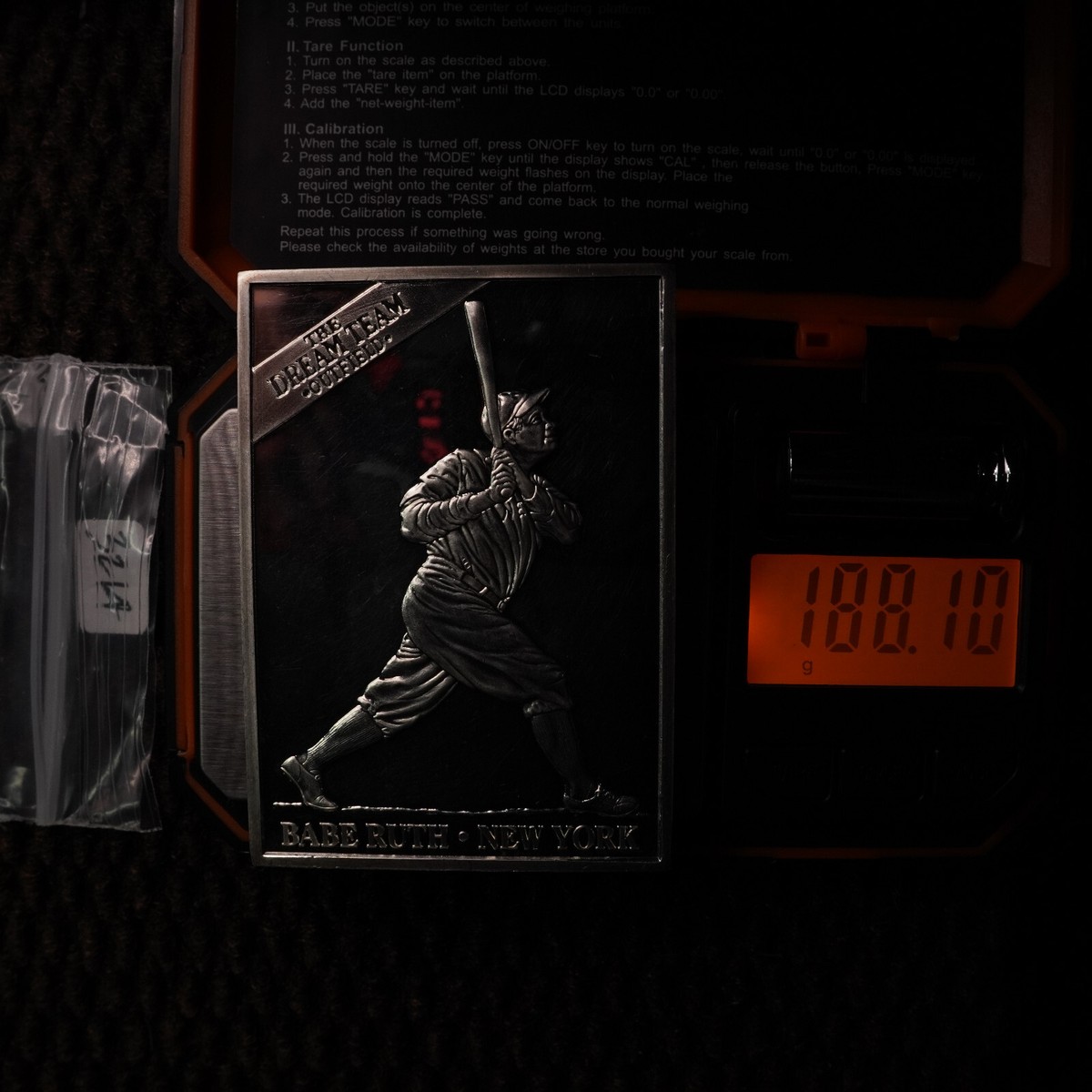 BABE RUTH New York Baseball Dream Team 6oz 999 FINE Silver art bar