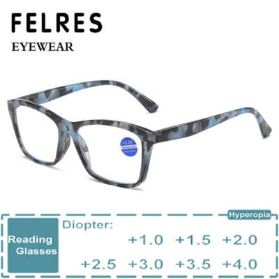 Square Anti Blue Light Reading Glasses Men Women Fashion Presbyopic Glasses New 