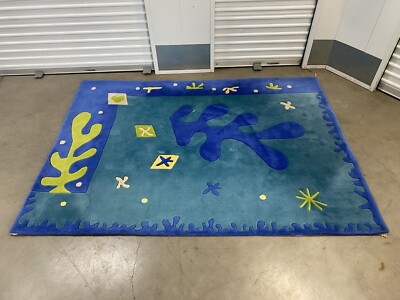   Fine Vintage Italian Modern Henri MATISSE Abstract Art Tapestry Rug, 1980s