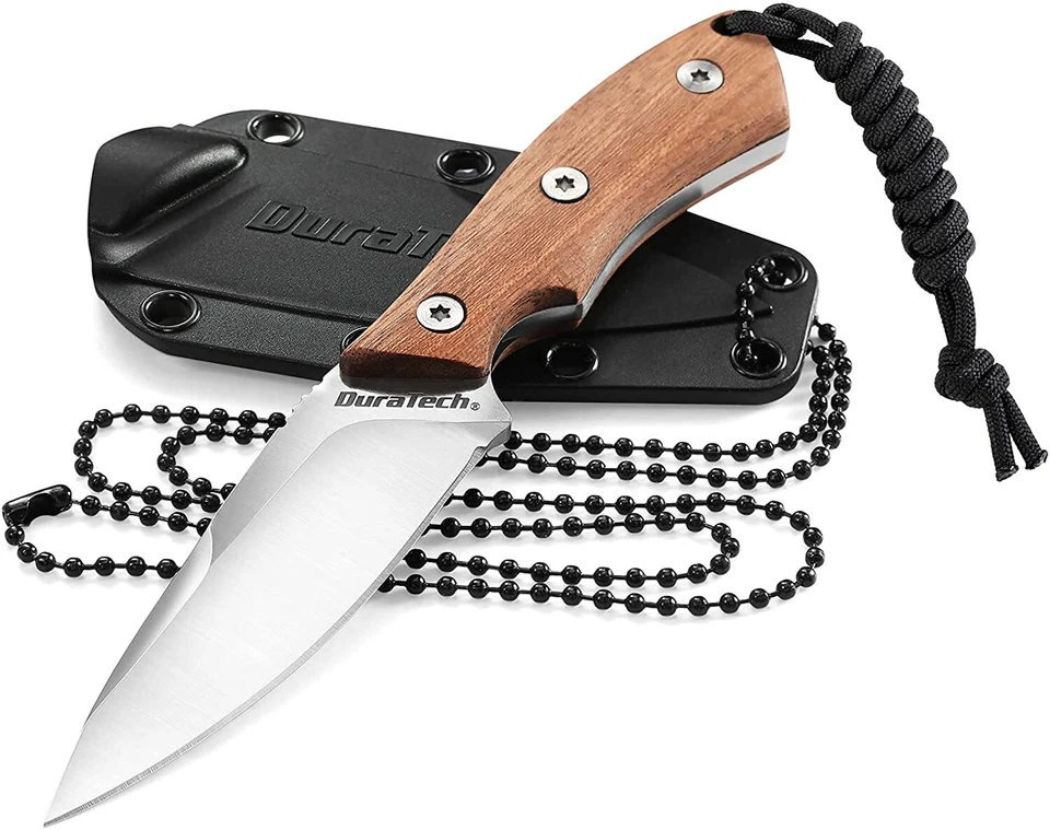 DURATECH Compact Fixed Blade Knife 6'' Full Tang Wood Handle with Molded Sheath - Image 2 of 4