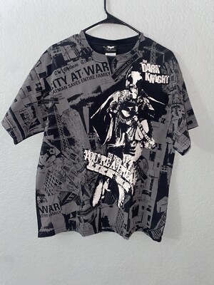 2008 Dark Knight Batman Joker Ledger All Over Print Movie Promo T-Shirt M EUC