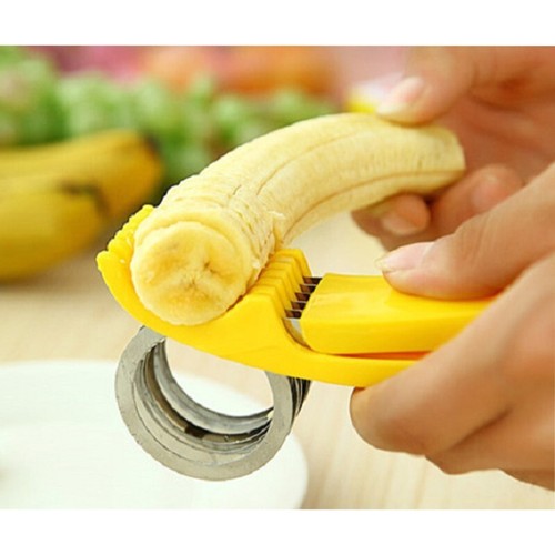 Stainless Steel Banana Cutter Fruit Vegetable Sausage Slicer Salad Kitchen Tools - Picture 2 of 8