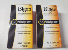 2--Bigen Permanent Powder Hair Color 56 Rich Medium Brown 0.21oz
