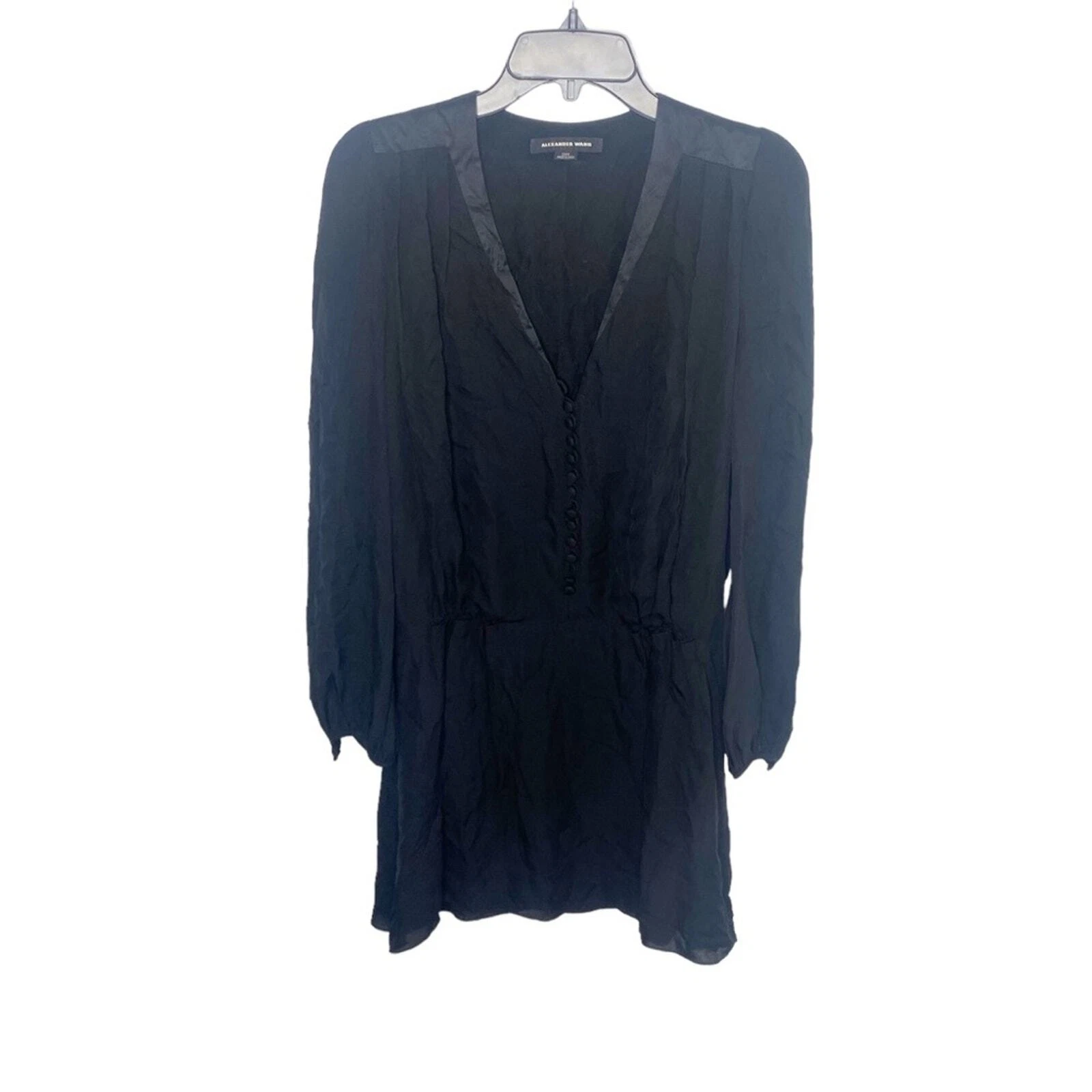 Abito nero Alexander Wang seta taglia 4 ottime condizioni manca un bottone